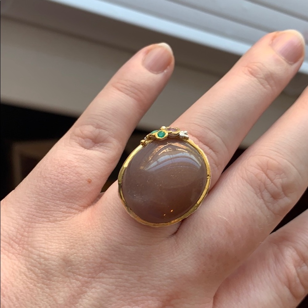 35 Carat Strawberry Quartz Ring